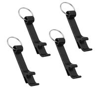Rpanle Lot de 4 Porte-clés Décapsuleur, Mini Ouvre-Bouteille en aluminium, Multifonctionnel Ouvre Bouteille, pour Fête, Festivals, Rassemblements (Noir)
