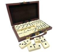 RPARTY Domino Double 6 28 pièces avec Mallette en similicuir Ensemble de table