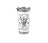 RPG Fantasy Nain Miniature Vitruve Man Leonardo Da Vinci Gobelet isotherme en acier inoxydable double paroi
