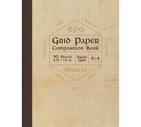 RPG Grid Paper Composition Book: Blank Quad Ruled Graph Paper for Role Playing Games (50 sheets, thick 60 lb cream paper, 1/4 inch squares, 9.75 x 7.5)