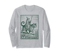 RPG Vintage chevauchant Un Chat géant Fantasy Dark-Academia Art Manche Longue
