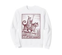 RPG Vintage chevauchant Un Chat géant Fantasy Dark-Academia Art Sweatshirt