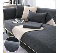 De Canapé 1/2/3/4 Places,Housse De Canapé Étanche Couvre-canapé Anti-Urine Housse De Canapé Sectionnelle,Meubles Protection Chiens Et Chats,Antidérapant,Tissu Chenille Doux Gris Foncé