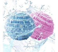 RPixc Lot de 2 boules de lavage réutilisables et respectueuses de l'environnement, boules de nettoyage naturelles réutilisables, remplacement de poudre de lessive, boules de lavage magiques