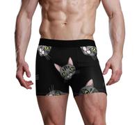 RPLIFE Boxer léger et doux aux yeux de chat pour homme, Yeux verts de chat, Small