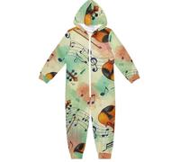 RPLIFE Combinaison à capuche pour enfants, manches longues et fermeture éclair, combinaison ample pour l'automne et l'hiver, Violons, 5-6 ans