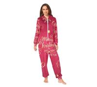 RPLIFE Combinaison élégante dorée Merry Christmas pour adulte, pyjama à capuche en peluche pour homme et femme, vêtement de nuit d'hiver doux avec poche, Joyeux Noël doré élégant, XS
