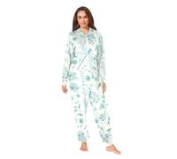RPLIFE Combinaison pyjama à capuche en peluche avec fermeture éclair et poche kangourou pour adulte Motif libellules et fleurs et feuilles, Libellules Fleurs Feuilles, 3XL