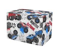 RPLIFE Cool Monster Trucks - Housse de cage pour animal domestique avec côtés enroulables, housse coupe-vent pour cage de voyage pour chien, taille XL