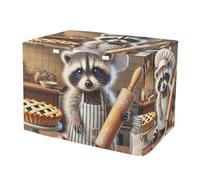 RPLIFE Cozy Raccoon Baker Pie - Housse de cage pour chien de taille universelle avec côtés enroulables, taille S
