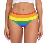 RPLIFE Culotte confortable en élasthanne pour femme Motif drapeau lesbien, Drapeau LGBT Pride Format Arc-en-ciel, Medium