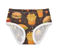 RPLIFE Culotte en coton marron pour petite fille, 2 à 8 ans, Fast Food Cartoon Marron, 2 ans