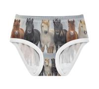 RPLIFE Culotte en coton pour petite fille, motif cheval d'hiver, 2 à 8 ans, Cheval d'hiver mignon, 5 ans
