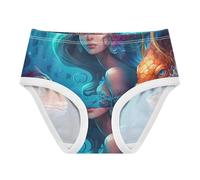 RPLIFE Culotte en coton pour petite fille, motif poisson sirène, 2 à 8 ans, Anime Mermaid Fish, 5 ans