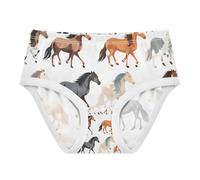 RPLIFE Culotte pour petite fille, motif cheval mignon, sous-vêtements en coton blanc, 2 à 8 ans, Cheval mignon blanc, 3 ans