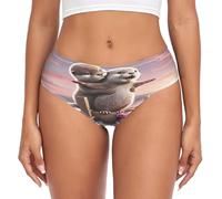 RPLIFE Culotte respirante pour femme avec couple de loutres et inscription Love Boat, Couple de loutres mignons, bateau d'amour, X-Large
