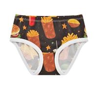 RPLIFE Culottes en coton marron pour petites filles, 2 à 8 ans, Mignon Fast Food Marron, 3 ans