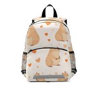 RPLIFE Cute Love Capybara Sac à dos pour tout-petits filles, garçons, enfants, mini sacs à dos préscolaires de 3 à 6 ans, taille M