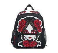 RPLIFE Day of Dead Dark Sac à dos pour enfant garçon avec étiquette nominative, 3-8 ans, Day of Dead Dark, Medium, Sacs à dos mignons