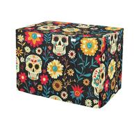 RPLIFE Day of Dead Skulls Housse de cage pour chien, panneaux de fenêtre en maille, housse de cage pour chien, taille S