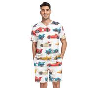 RPLIFE Ensemble de pyjama à manches courtes pour homme Motif voitures de dessin animé