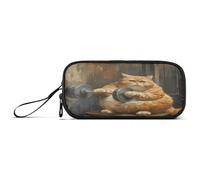 RPLIFE Fat Cat Gym Trousse à crayons amusante en toile pour filles