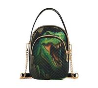 RPLIFE Fierce Green Dinosaur Sac à main matelassé à bandoulière pour femme avec sangle de chaîne, petit sac à main de voyage