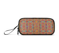 RPLIFE Grande trousse à crayons et crayons - Motif carreaux espagnols - Orange
