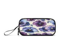 RPLIFE Grande trousse à crayons motif pensées bleues et violettes pour filles