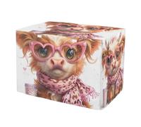 RPLIFE Highland - Housse de cage pour chien, motif vache rose, léopard, résistante aux UV, housse de cage coupe-vent pour animaux domestiques d'intérieur, taille L