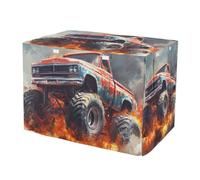 RPLIFE Housse de cage classique et vibrante pour chien Monster Truck taille universelle avec côtés enroulables, taille XL