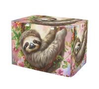 RPLIFE Housse de cage pour chien avec boucle fixe en bas avec ouvertures, motif paresseux mignon, floral, taille L