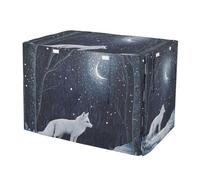 RPLIFE Housse de cage pour chien avec boucle fixe en bas - Motif loup mignon - Bleu - Taille S