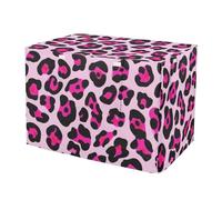 RPLIFE Housse de cage pour chien avec ouvertures, motif léopard rose, résistante aux UV, utilisation en intérieur, taille S