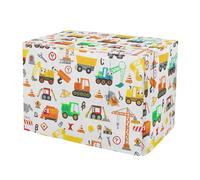 RPLIFE Housse de cage pour chien avec panneaux de fenêtre en maille pour véhicules de construction de dessins animés, housse de cage pour animaux de compagnie avec côtés enroulables, taille L