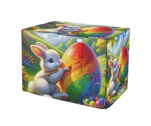 RPLIFE Housse de cage pour chien avec œufs colorés de lapin de Pâques (S-XL) lavable, résistante à l'eau pour cages d'animaux de compagnie, taille M