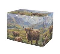 RPLIFE Housse de cage pour chien écossaise à motif de vaches des Highlands et montagnes - Housses résistantes à l'eau et aux UV pour cages d'animaux de compagnie, taille XL