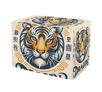 RPLIFE Housse de cage pour chien en forme de tête de tigre chinois, panneaux latéraux enroulables, housses pour cages pour animaux domestiques, taille S