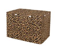 RPLIFE Housse de cage pour chien imprimé léopard marron et noir, panneaux de fenêtre en maille avec ouvertures, taille S