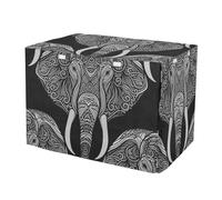 RPLIFE Housse de cage pour chien Motif éléphant Mandala Panneau latéral enroulable Housse pour cage d'animaux domestiques Taille XL