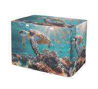 RPLIFE Housse de cage pour chien Tortue de mer Corail coloré Boucle fixe au bas (S-XL) Housse de cage avec ouvertures, taille S