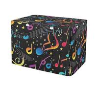 RPLIFE Housse de niche avec fenêtres en maille respirante et pliable pour animal domestique - Motif note de musique - Taille S - Noir