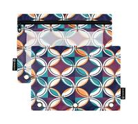 RPLIFE Kaléidoscope 3 poches perforées avec fenêtre transparente, lot de 2 trousses à crayons pour enfants, fournitures scolaires pour enfants, 24 x 17 cm (taille unique x 2)