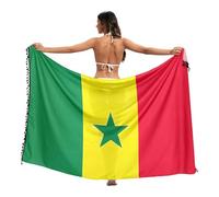 RPLIFE Kansas State Flag Paréo de bain long pour femme avec pompon et châle de plage, Drapeau du Sénégal, Medium