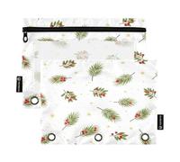 RPLIFE Lot de 2 pochettes perforées à 3 trous avec fenêtre transparente, pour classeur à 3 anneaux pour filles, fournitures scolaires, 24 x 17 cm (taille unique x 2)