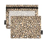 RPLIFE Lot de 2 pochettes perforées à 3 trous pour l'école des enfants, pochette zippée avec devant transparent pour garçons et filles, 24 x 17 cm (taille unique x 2)