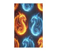 RPLIFE Lot de 4 grands torchons en vrac Motif dragons Fire Ice 71 x 45 cm