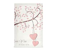 RPLIFE Lot de torchons de cuisine et torchons de cuisine en vrac avec carte de vœux - Motif cœurs roses - 71,1 x 45,7 cm - Serviettes de cuisine modernes pour ferme