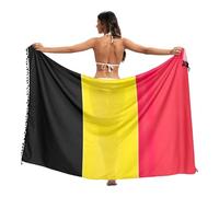 RPLIFE Maillot de bain drapeau de la Norvège, paréo de plage pour femme, paréo de piscine enveloppant pour femme, essentiels pour les vacances d'été, Drapeau de la Belgique, Medium