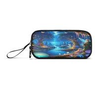 RPLIFE Mignon Pingouin Grand Yeux Trousse à Crayons Sac avec Pochette à Glissière Sac à Crayons, Multifonctionnel, Forêt magique, One size, Style artistique